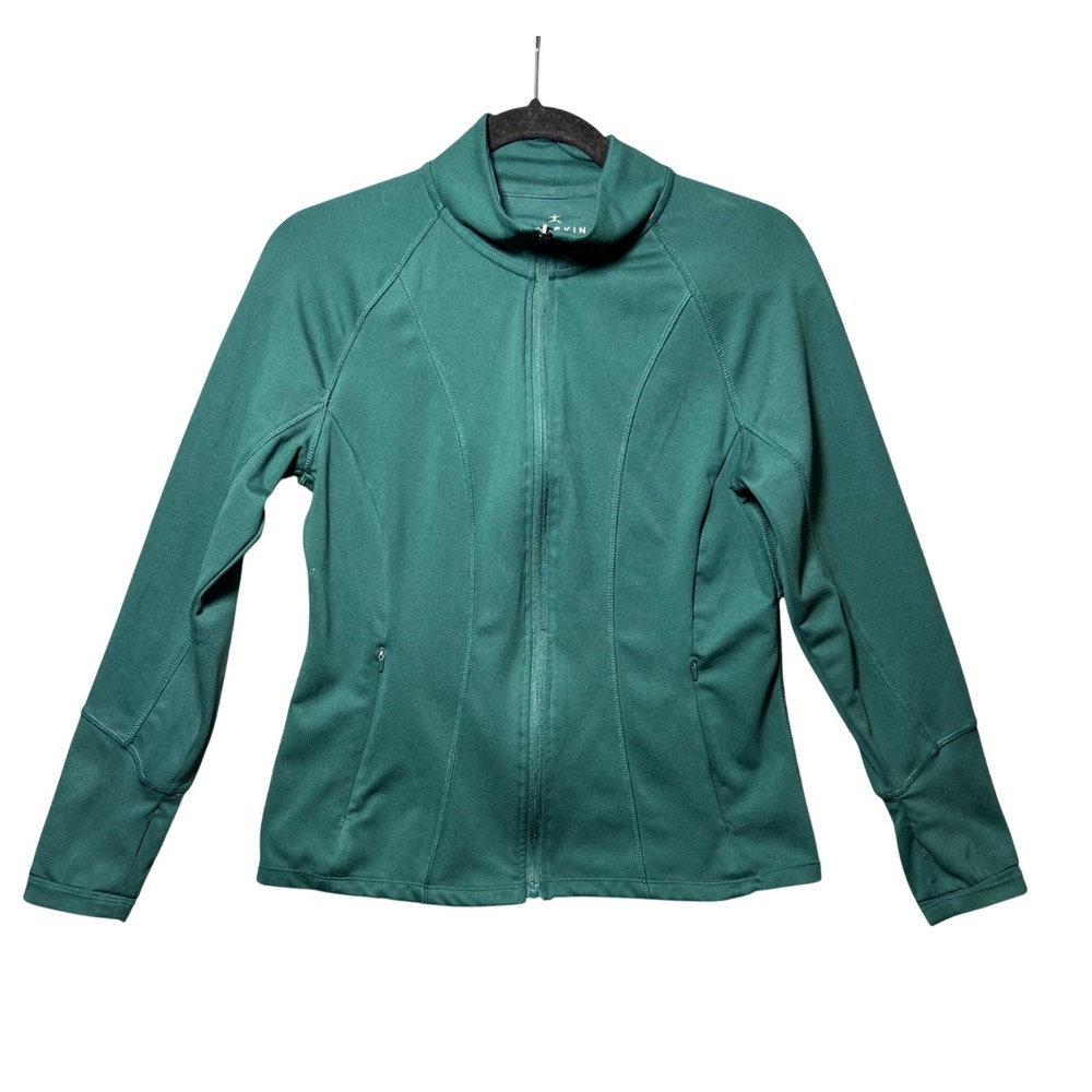 Danskin Full Zip Up Athletic Jacket  S Thumbholes Pockets Running Yoga Stretch